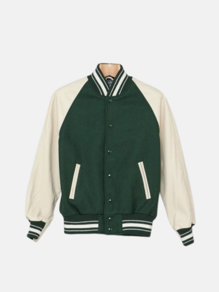 Green and white Varisty Jacket