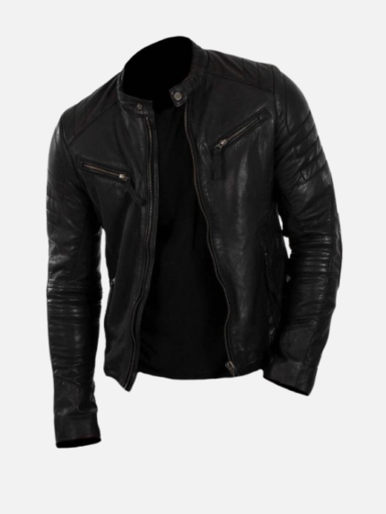 Classyak Men's Motorcycle Fashion Real Leather Jacket