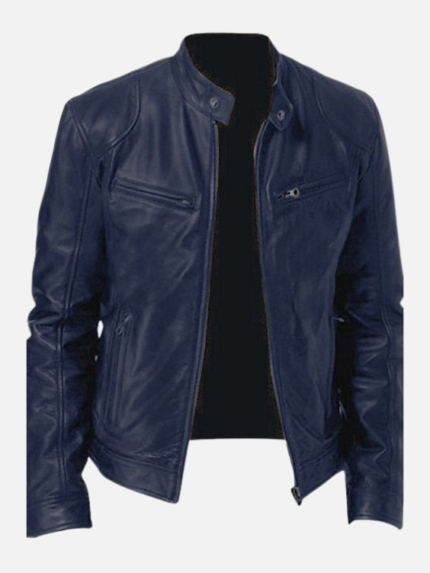 Men's Faux Leather Jacket Biker Jacket