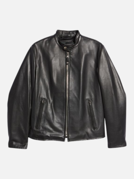 Cowhide Leather Jacket in Black