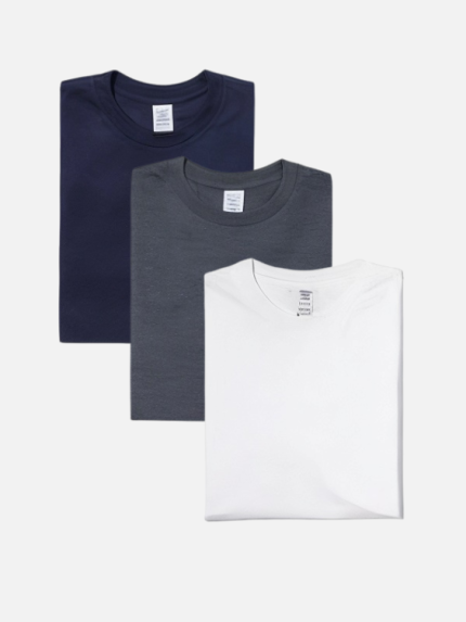 Men's 3-Pack Everyday Short Sleeve Tees Dark Gray/White & Blue