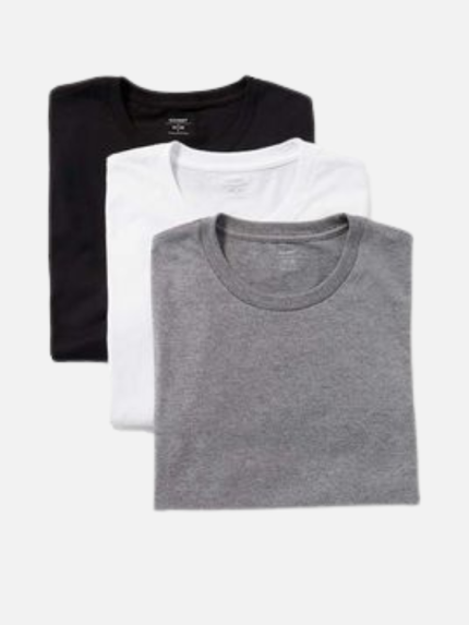 Men's 3-Pack Everyday Short Sleeve Tees Black/White & Gray