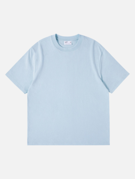 Oversize Solid Color Cotton Loose Ice Blue T-shirt